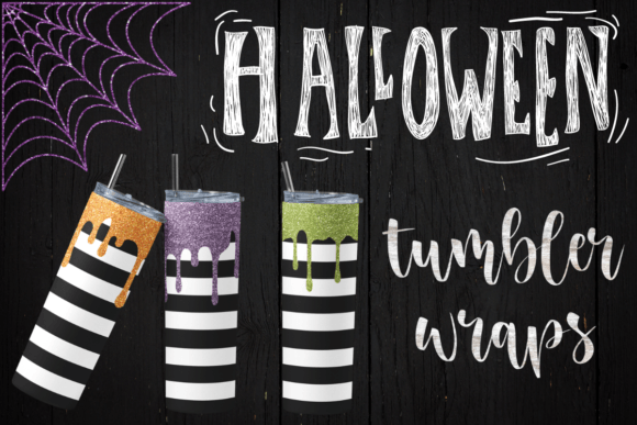 Download Halloween Glitter Drip Striped Tumblers - Glitter Collection