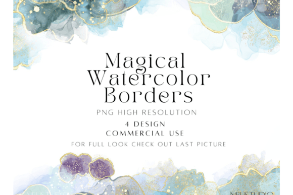 Download Dreamy Glitter Watercolor Borders Png - Glitter Collection