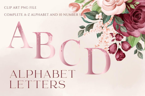 Download Rose Gold Glitter Drip Alphabet Letters - Glitter Collection
