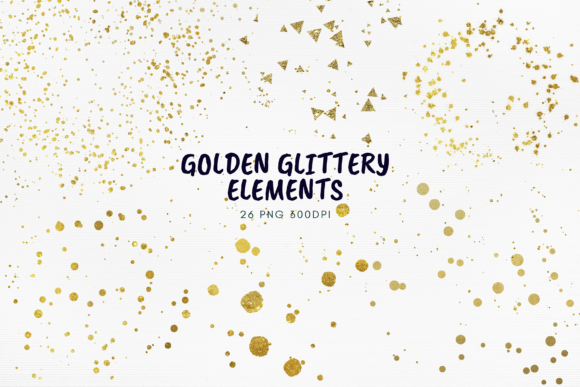 Download Golden Glittery PNG Gold Foil Confetti - Glitter Collection