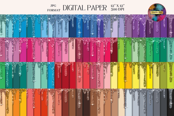 Download 100 Glitter Drip Papers - Glitter Collection