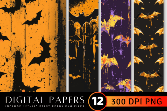 Download Halloween Glitter Drip Bats Pattern - Glitter Collection