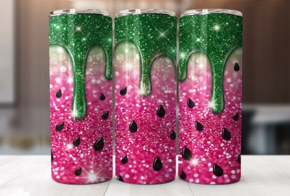 Download Watermelon Glitter Drip 20oz Tumbler PNG - Glitter Collection