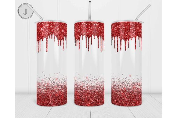 Download 20oz Red Glitter Drip Tumbler Wrap - Glitter Collection