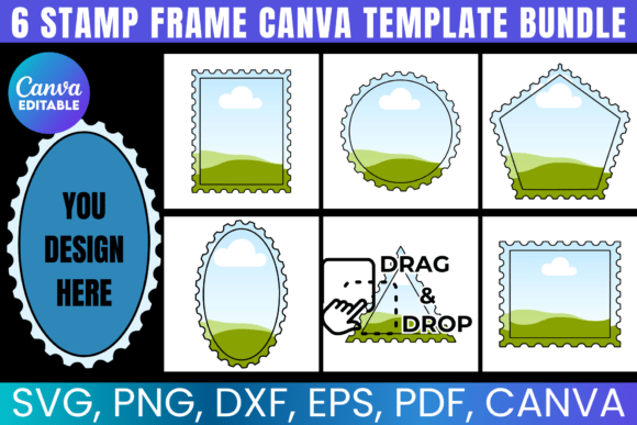 Download 6 Stamp Frame Canva Template Bundle - Template Collection