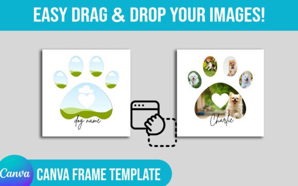 Download Dog Paw Custom Canva Frame Template - Template Collection