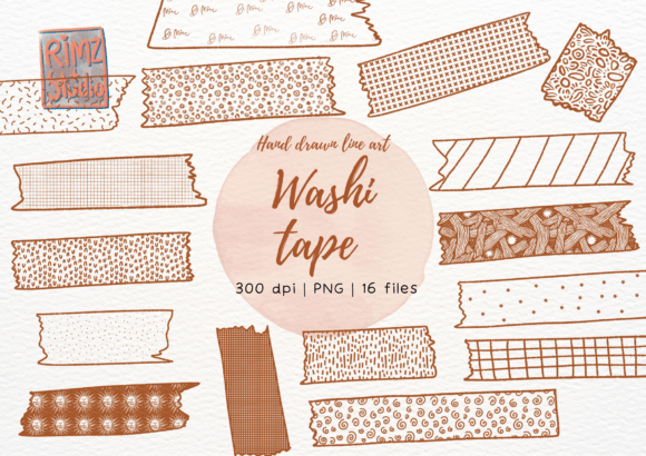 Download Washi Tape Hand Drawn Clipart Bundle - Hand drawn Collection