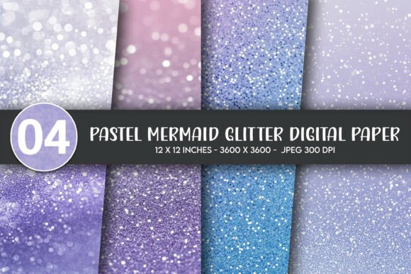 Download Pastel Mermaid Glitter Digital Paper - Glitter Collection
