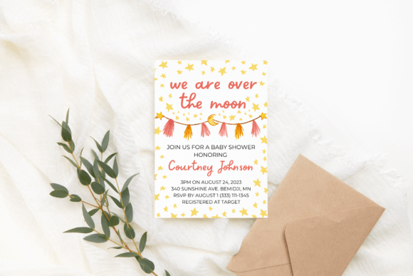 Download Canva over the Moon Baby Shower Template - Template Collection