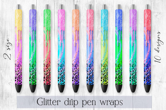 Download Glitter Drip Epoxy Pen Wraps Bundle 10 - Glitter Collection