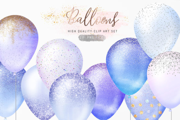 Download Blue Glitter Sparkle Confetti Balloons - Glitter Collection