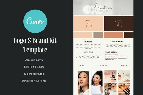 Download Canva Font Logo &amp; Brand Board Template - Template Collection