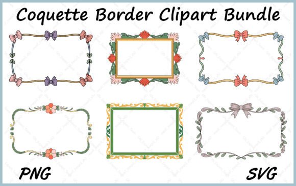 Download Hand Drawn Coquette Border Frame PNG Set - Hand drawn Collection