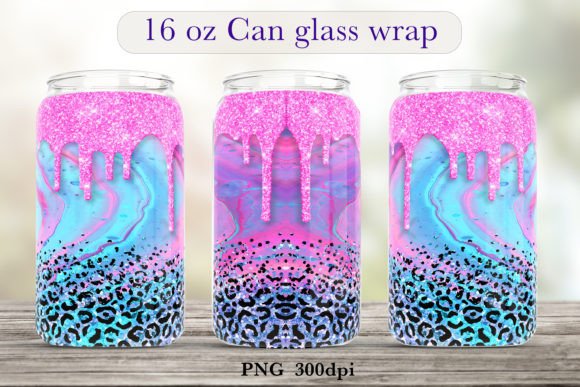 Download Pink Glitter Drip Glass Can Wrap Leopard - Glitter Collection