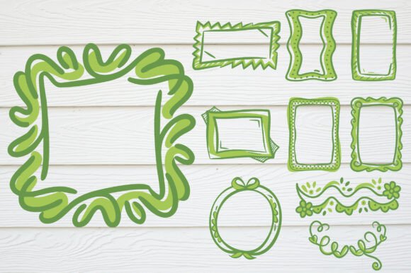 Download Green Hand Drawn Doodle Frame SVG Bundle - Hand drawn Collection